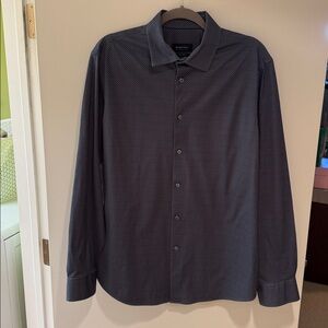 Men’s Bugatchi Navy Patterned 8 Way Stretch Button-Down Shirt